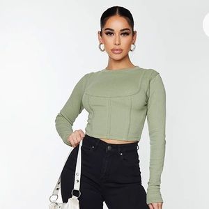 💗PLT thick corset detailed long sleeve 💗